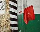 pared roja del verde de la bandera