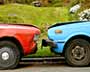 Red & Blue Cars Kissing