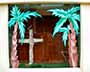 Painted Palm Trees & Cross